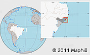 Gray Location Map of Maceio, highlighted country, highlighted parent region