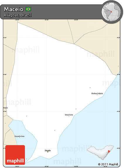 Classic Style Simple Map of Maceio