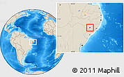 Shaded Relief Location Map of Major Isidoro