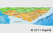 Political Shades Panoramic Map of Alagoas