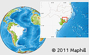 Physical Location Map of Porto Real do C., highlighted country