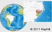 Physical Location Map of Santana do Ipane, highlighted country, highlighted parent region