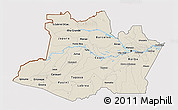 Shaded Relief 3D Map of Amazonas, cropped outside
