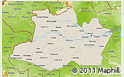 Shaded Relief 3D Map of Amazonas, physical outside