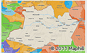 Shaded Relief 3D Map of Amazonas, political shades outside