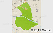 Physical 3D Map of Barcelos, shaded relief outside