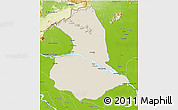 Shaded Relief 3D Map of Barcelos, physical outside