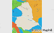 Shaded Relief 3D Map of Barcelos, political outside