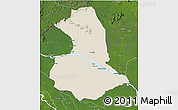 Shaded Relief 3D Map of Barcelos, satellite outside