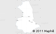 Silver Style Simple Map of Barcelos, single color outside