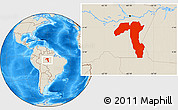 Shaded Relief Location Map of Borba