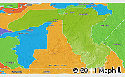 Physical Panoramic Map of Borba, political outside