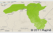 Physical Panoramic Map of Borba, shaded relief outside