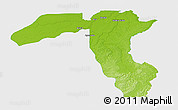 Physical Panoramic Map of Borba, single color outside