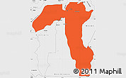Political Simple Map of Borba, single color outside, borders and labels