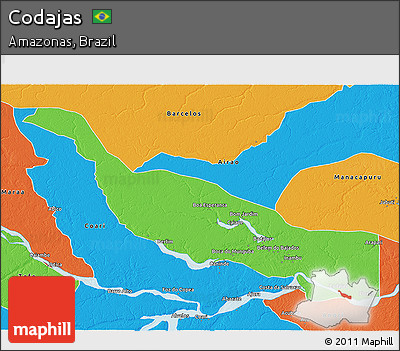 Political 3D Map of Codajas