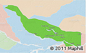 Political 3D Map of Codajas, lighten
