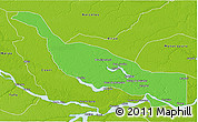 Political 3D Map of Codajas, physical outside