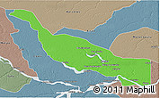 Political 3D Map of Codajas, semi-desaturated