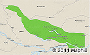 Political 3D Map of Codajas, shaded relief outside
