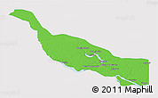 Political 3D Map of Codajas, single color outside