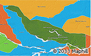 Satellite 3D Map of Codajas, political outside