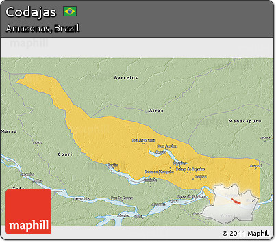 Savanna Style 3D Map of Codajas