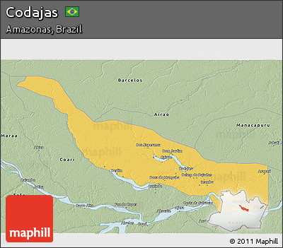 Savanna Style 3D Map of Codajas