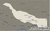 Shaded Relief 3D Map of Codajas, darken