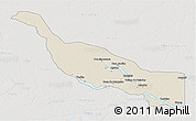 Shaded Relief 3D Map of Codajas, lighten, semi-desaturated