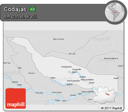 Silver Style 3D Map of Codajas