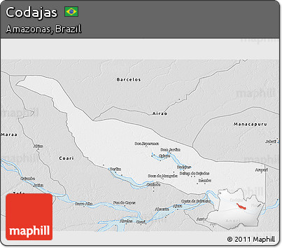 Silver Style 3D Map of Codajas