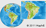 Physical Location Map of Codajas, within the entire country