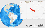 Shaded Relief Location Map of Codajas, highlighted country