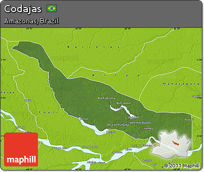 Satellite Map of Codajas, physical outside