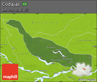 Satellite Map of Codajas, physical outside