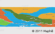 Satellite Panoramic Map of Codajas, political outside
