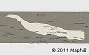 Shaded Relief Panoramic Map of Codajas, darken