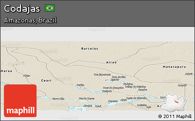 Shaded Relief Panoramic Map of Codajas
