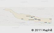 Shaded Relief Panoramic Map of Codajas, lighten, semi-desaturated
