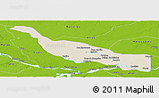 Shaded Relief Panoramic Map of Codajas, physical outside