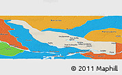 Shaded Relief Panoramic Map of Codajas, political outside