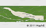 Shaded Relief Panoramic Map of Codajas, satellite outside