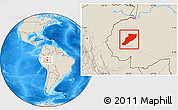 Shaded Relief Location Map of Eirunepe