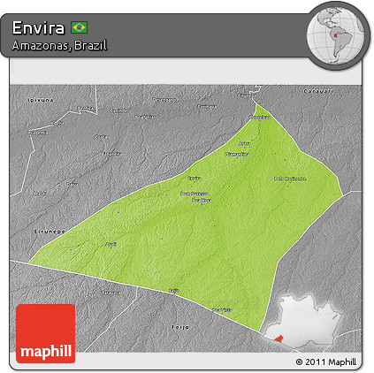 Physical 3D Map of Envira, desaturated
