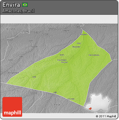 Physical 3D Map of Envira, desaturated