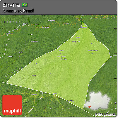 Physical Map of Envira, satellite outside
