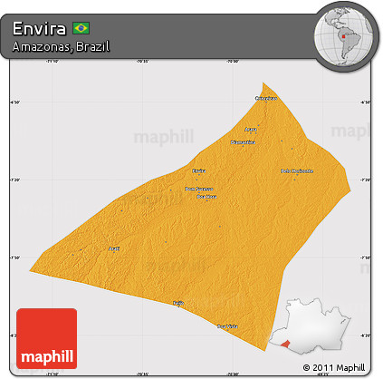 Political Map of Envira, cropped outside