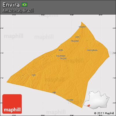 Political Map of Envira, cropped outside