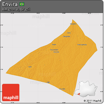 Political Map of Envira, cropped outside